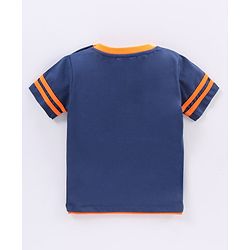 Babyhug Half Sleeves Cotton T-Shirt Text Print - Navy Blue