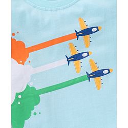 Babyhug Half Sleeves Cotton T-Shirt Republic Day Print - Blue