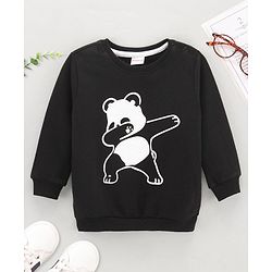 Babyhug Full Sleeves Cotton Sweatshirts Panda Print - Black