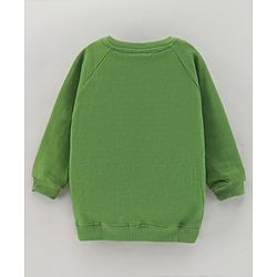 Babyhug Cotton Blend Knit Full Sleeves Text Printed Sweatshirt - Green