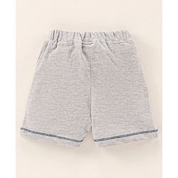 Babyhug Cotton Knit Mid Thigh Length Shorts Text Print - Grey