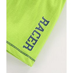 Babyhug Cotton Knit Mid Thigh Length Shorts Text Print - Green