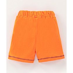 Babyhug Cotton Knit Mid Thigh Length Shorts Text Print - Orange