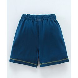 Babyhug Cotton Knit Mid Thigh Length Shorts Text Print - Navy