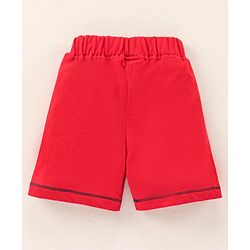 Babyhug Cotton Knit Mid Thigh Length Shorts Text Print - Red