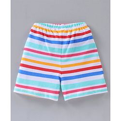 Babyhug Mid Thigh Length Knit Cotton Shorts Stripes Print Pack of 2- Red White