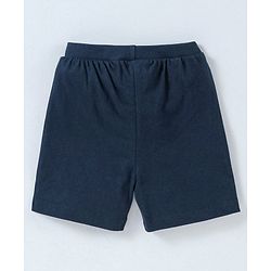 Babyhug Cotton Knit Mid Thigh Length Shorts Rugby Print Pack of 3 - Navy Blue, Red & Grey