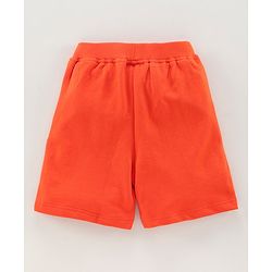 Babyhug Knit Cotton Knee Length Solid Shorts - Orange