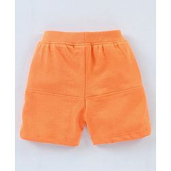 Babyhug Cotton Knit Knee Length Solid Shorts - Orange