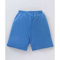 Babyhug Cotton Knit Knee Length Solid Color Shorts - Blue