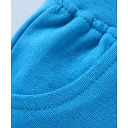 Babyhug Cotton Knit Knee Length Shorts Solid - Blue