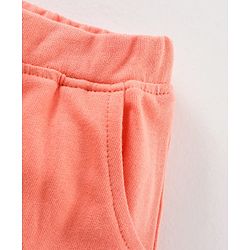 Babyhug Knee Length Knit Cotton Shorts Solid- Orange