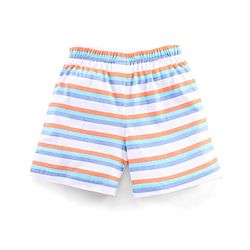Babyhug Cotton Knit Mid Thigh Length Striped Shorts Pack of 3 - White Orange Blue