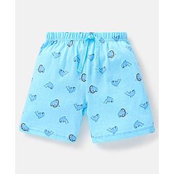 Babyhug Cotton Knit Mid Thigh Length Shorts Dolphin Print Pack of 3 - Lime Green White & Blue