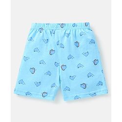 Babyhug Cotton Knit Mid Thigh Length Shorts Dolphin Print Pack of 3 - Lime Green White & Blue