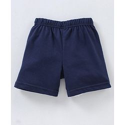 Babyhug Cotton Knit Mid Thigh Length Shorts Fox & Stripes Print- Blue & Orange