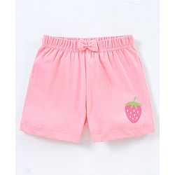 Babyhug Cotton Knit Mid Thigh Length Short Strawberry Print Pack of 3 - Pink & Navy Blue