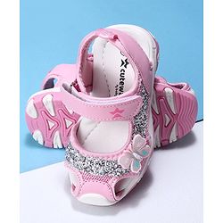 Cute Walk by Babyhug Velcro Closure Embellished Sandals Butterfly Applique- Pink