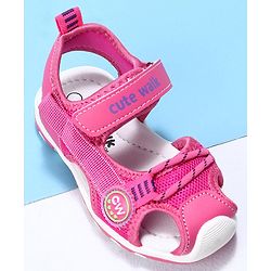 Cute Walk by Babyhug Velcro Closure Sandals- Fuchsia