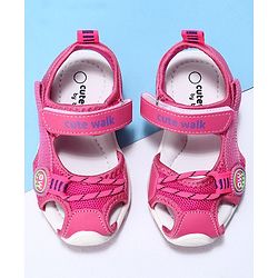 Cute Walk by Babyhug Velcro Closure Sandals- Fuchsia