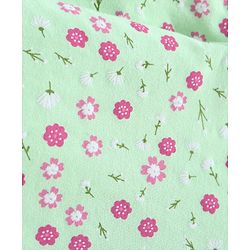 Babyhug Full Sleeves Cotton Lycra All Over Floral Print Skivi Top- Mint Green
