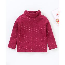 Babyhug Full Sleeves Cotton Lycra Skivi Top Foil Print- Purple