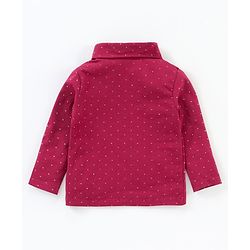 Babyhug Full Sleeves Cotton Lycra Skivi Top Foil Print- Purple