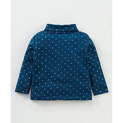 Babyhug Cotton Lycra Full Sleeves Star Printed Skivi Top - Blue