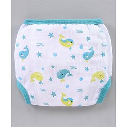 Babyhug Muslin Cotton Reusable Velcro Printed Cloth Nappies Small Set of 5 - Multicolor
