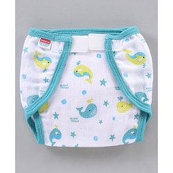 Babyhug Muslin Cotton Reusable Velcro Printed Cloth Nappies Small Set of 12 - Multicolor