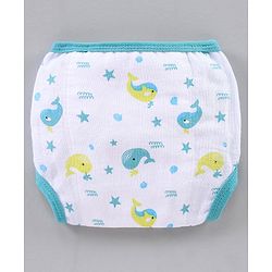 Babyhug Muslin Cotton Reusable Velcro Printed Cloth Nappies Small Set of 12 - Multicolor
