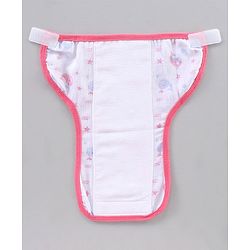 Babyhug Muslin Cotton Reusable Velcro Printed Cloth Nappies Small Set of 12 - Multicolor