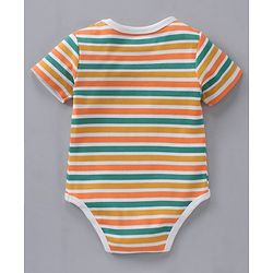 Babyhug 100% Cotton Half Sleeves Onesies Striped And Squirrel Print Pack of 3 - Multicolour