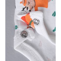 Babyhug 100% Cotton Half Sleeves Onesies Striped And Squirrel Print Pack of 3 - Multicolour