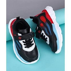 Cute Walk by Babyhug Sneakers With Velcro Closure Solid - Black Blue