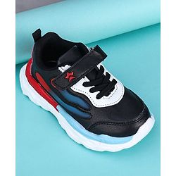 Cute Walk by Babyhug Sneakers With Velcro Closure Solid - Black Blue