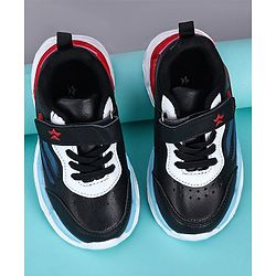 Cute Walk by Babyhug Sneakers With Velcro Closure Solid - Black Blue