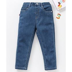 Babyhug Full Length Washed Denim Jeans - Blue