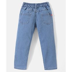 Babyhug Full Length Washed Denim Jeans - Light Blue