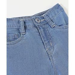 Babyhug Full Length Washed Denim Jeans - Light Blue
