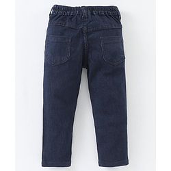 Babyhug Full Length Washed Denim Jeans - Dark Blue