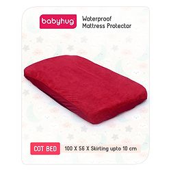 Babyhug Waterproof Mattress Protector Covers -  Maroon