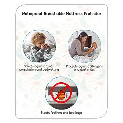 Babyhug Waterproof Mattress Protector Covers -  Maroon