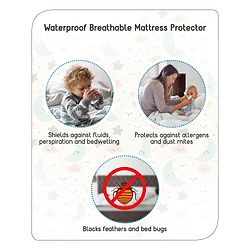 Babyhug Waterproof Mattress Protector Covers - White