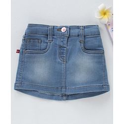 Babybug Cotton Lyrca Mid Thigh Denim Skirts - Light Blue