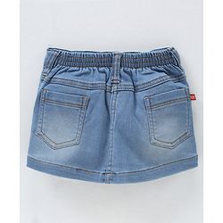 Babybug Cotton Lyrca Mid Thigh Denim Skirts - Light Blue