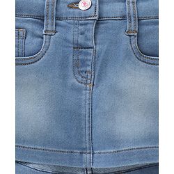 Babybug Cotton Lyrca Mid Thigh Denim Skirts - Light Blue