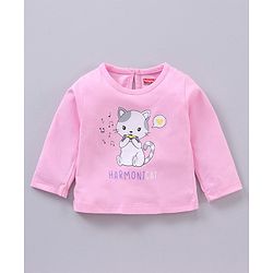 Babyhug Full Sleeves Tees Kitty & Text Print Pack of 3 - Multicolor