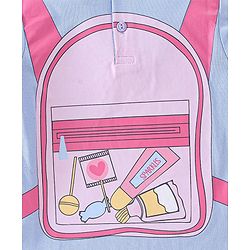 Babyhug 100% Cotton Full Sleeves T-Shirt Bagpack Graphics - Navy Blue