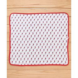 Babyhug Knit Terry Towels And Cartoon Print Pack Of 2 - Red